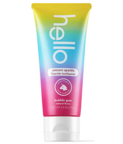 Hello Kids Fluoride Toothpaste Unicorn Sparkle Natural Bubble Gum