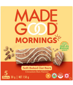 MadeGood Mornings Soft Baked Oat Bars Cinnamon Bun